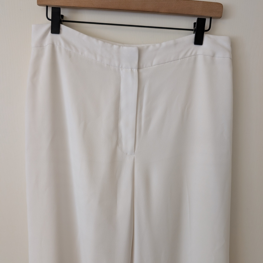 Preston & York Womens 10 White Trouser Pants Preppy Contemporary Minimalist - Picture 3 of 7